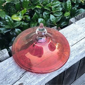 Vintage cranberry candy dish